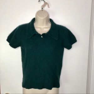 The LIMITED Fuzzy green angora sweater preppy sz M